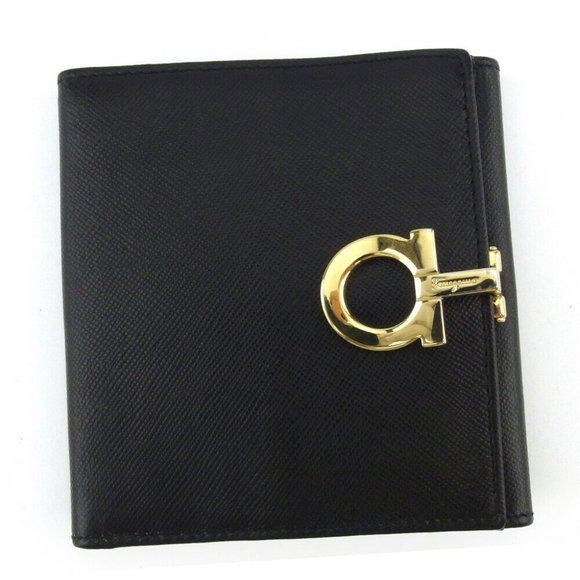 Salvatore Ferragamo W hook purse Ganchini leather Authentic used